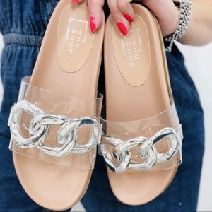SHU SHOP Diveana Clear Slide Sandal Size 10